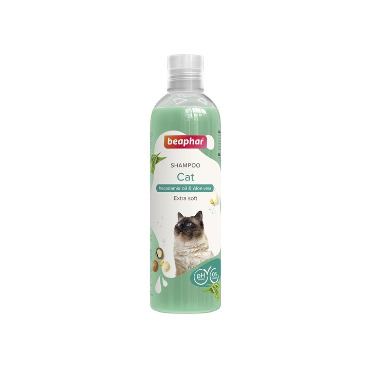 Sampon pentru pisici, BEAPHAR, cu macadamia si aloe vera, PH neutru, 250 ml