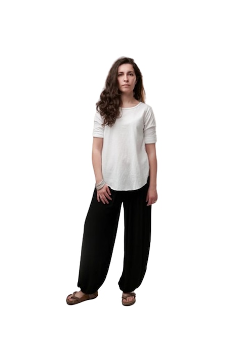 Спасителен панталон с права талия, памук, черен, един размер INTL