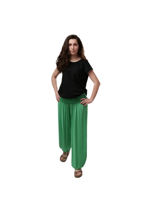 Спасителен панталон с права талия, памук, зелен, един размер INTL