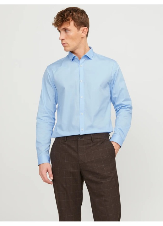 Мъжка риза, Jack and Jones, 304196232, Памук, 2XL INTL, Син
