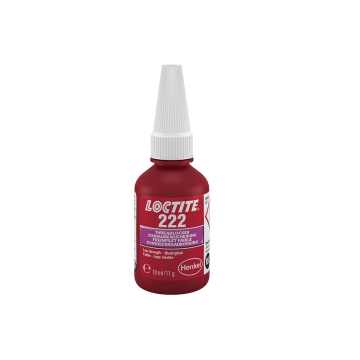 Adeziv asigurator filete, LOCTITE 222, 10ml, mov, rezistenta scazuta
