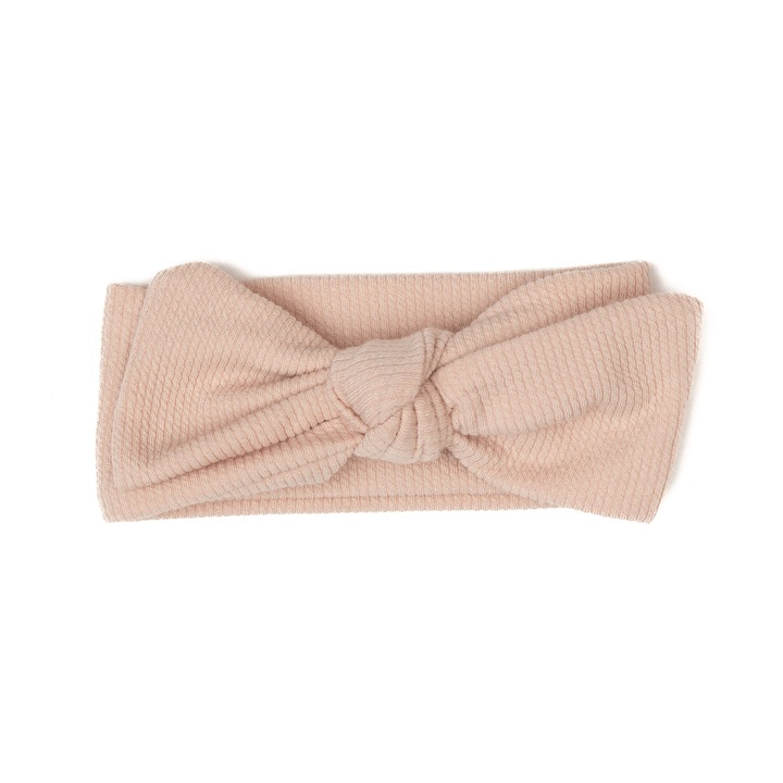 Bentita lata, bebe, funda cu nod, bumbac, Melvelo, Rope - Pink Cream, 0-3 ani