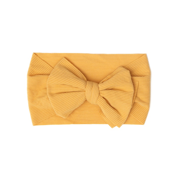 Bentita lata, bebe, cu funda, spandex, Melvelo, Stripe - Honey Bee, 0-2 ani