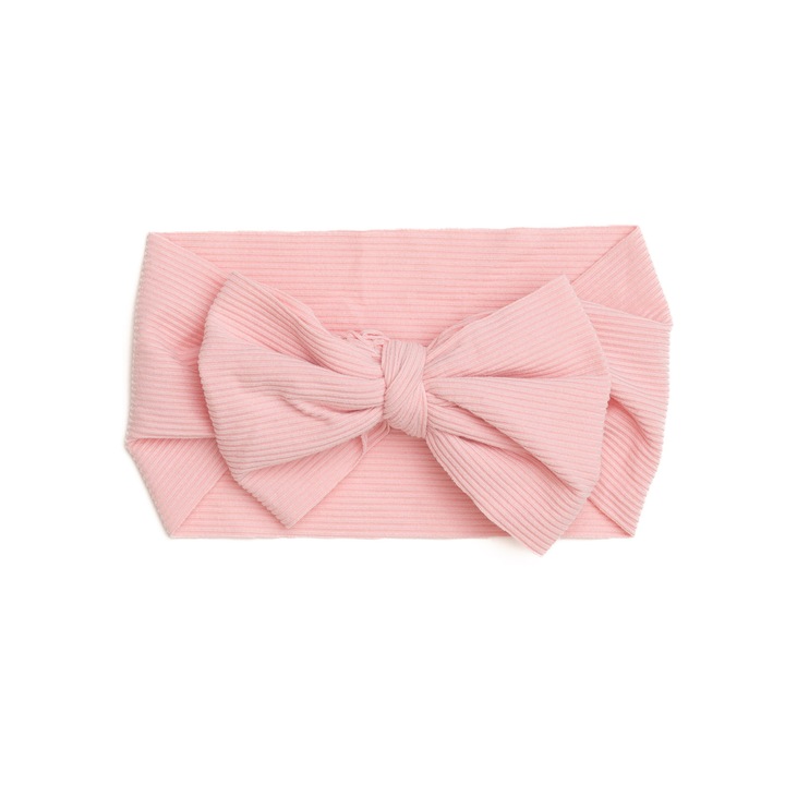 Bentita lata, bebe, cu funda, spandex, Melvelo, Stripe - Blossom, 0-2 ani