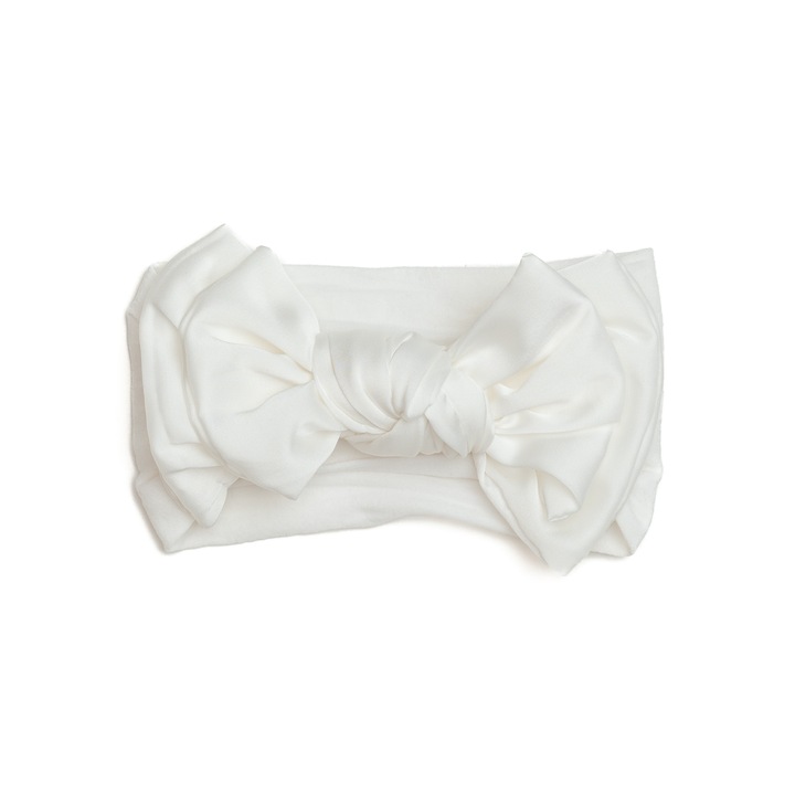 Bentita lata, bebe, funda dubla cu nod, poliester, Melvelo, Silk - White, 0-6 ani