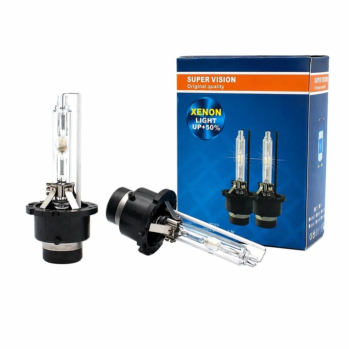 Set 2 becuri auto Xenon D2S Super Vision, Putere 70W 6000K 3200LM