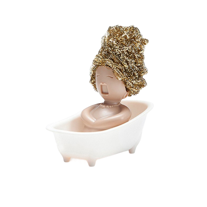 Suport pentru Spalat Vase, Flippy, pentru Burete/Sarma, Model Cada, Alb/Bej