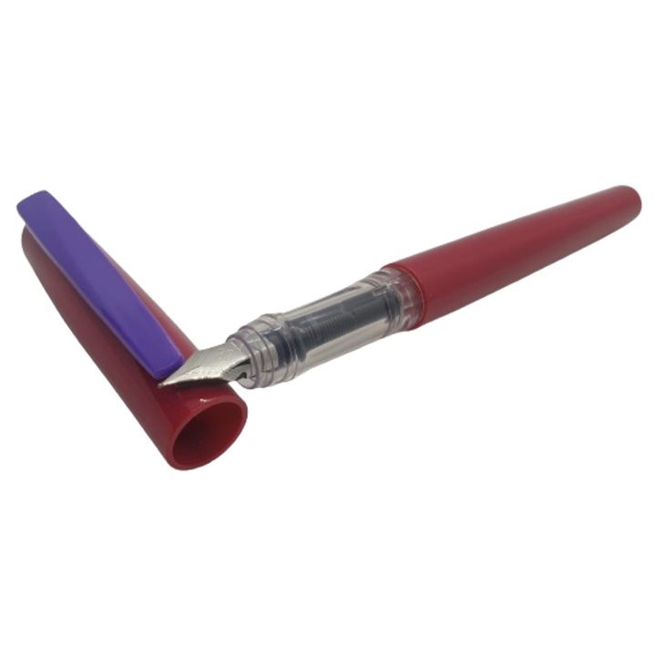 Stilou Ecada, penita iridium de tip F, culoare visiniu