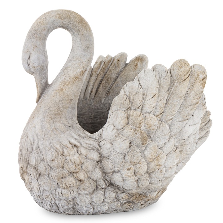 Ghiveci piatra lebada, gri antichizat, 32x23x37 cm