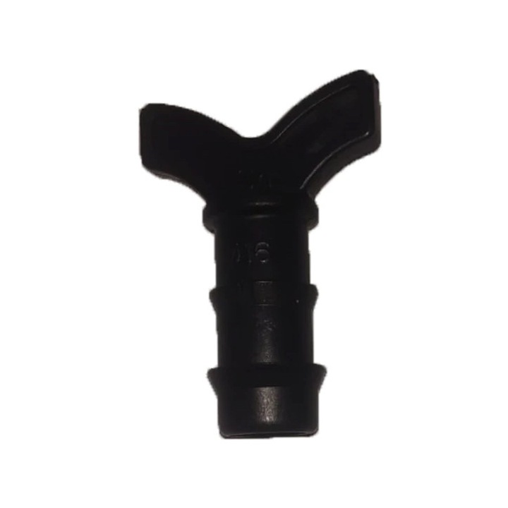 Dop pentru tub pentru irigatii prin picurare, negru, polipropilena, D 16 mm, set 20 buc