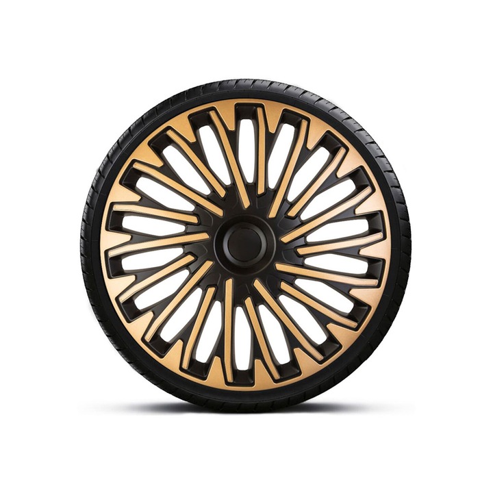 Set 4 Capace roti 16' cu inel Galben-Negru Sooho