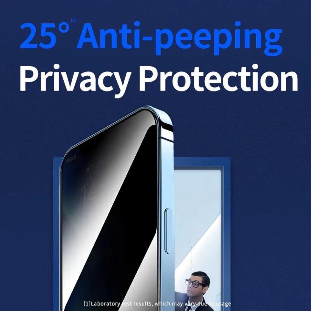 Folie Protectie Privacy pentru iPhone 14 Pro, Sticla Securizata Premium HD cu Carcasa pentru Aplicare Automata, Elimina Bule si urme de Praf, Hidrofoba, Full Cover, 0.3mm, Anti-Amprente, Anti-Spy, Dust Removal