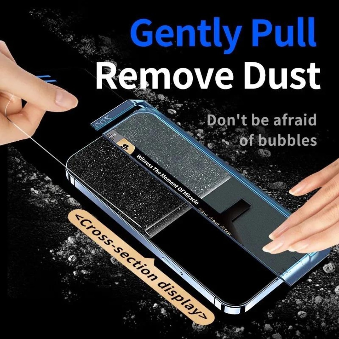 Folie Protectie Privacy pentru iPhone 14 Pro, Sticla Securizata Premium HD cu Carcasa pentru Aplicare Automata, Elimina Bule si urme de Praf, Hidrofoba, Full Cover, 0.3mm, Anti-Amprente, Anti-Spy, Dust Removal