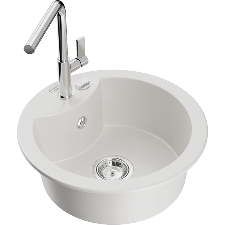 Chiuveta din granit cu baterie, Mexen, 20854, Granit, 488 mm x 157 mm