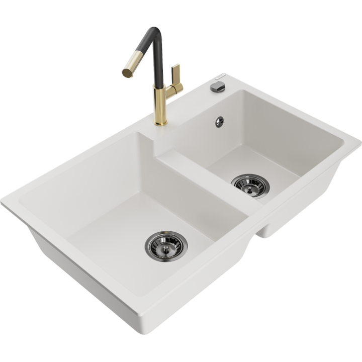 Chiuveta din granit cu baterie, Mexen, 21068, Granit, 800 mm x 180 mm