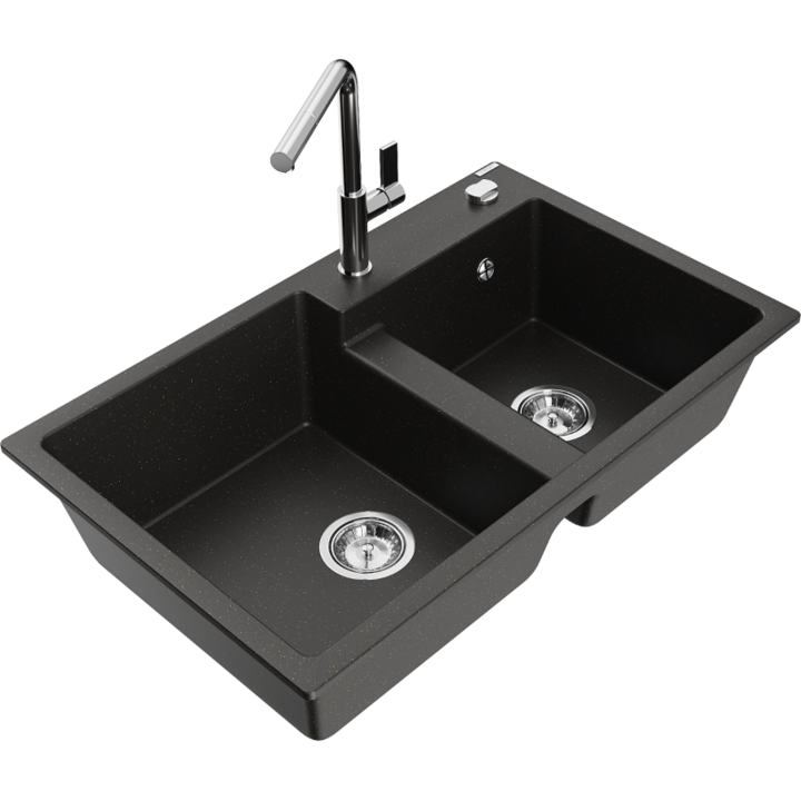 Chiuveta din granit cu baterie, Mexen, 21090, Granit, 800 mm x 180 mm