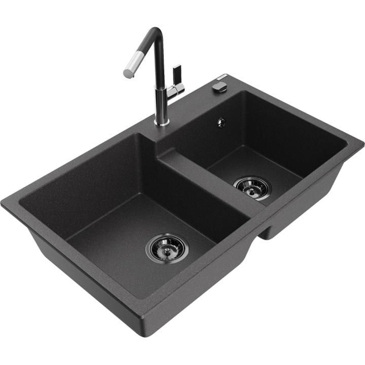 Chiuveta din granit cu baterie, Mexen, 21098, Granit, 800 mm x 180 mm