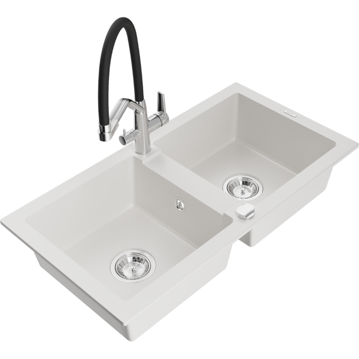 Chiuveta din granit cu baterie, Mexen, 22593, Granit, 820 mm x 151 mm