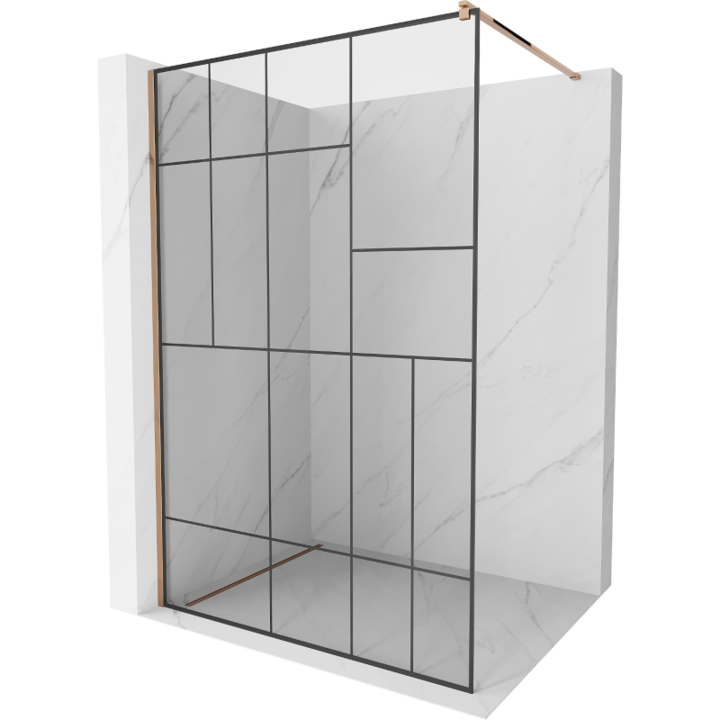 Paravan de dus, Mexen, 2917, Sticla, Auriu