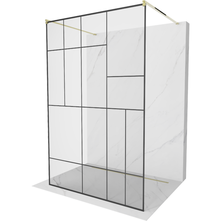 Paravan de dus, Mexen, 14151, Sticla, Auriu