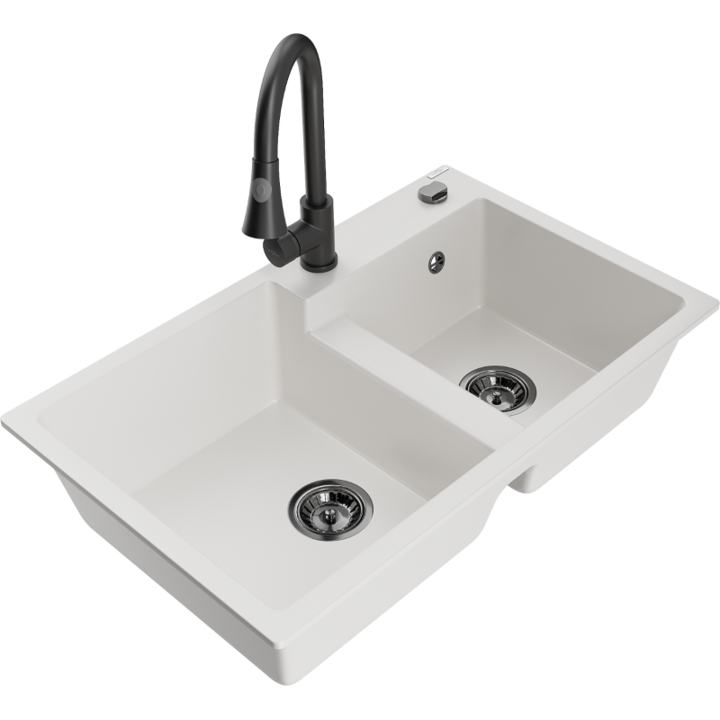 Chiuveta din granit cu baterie, Mexen, 20089, Granit, 800 mm x 180 mm