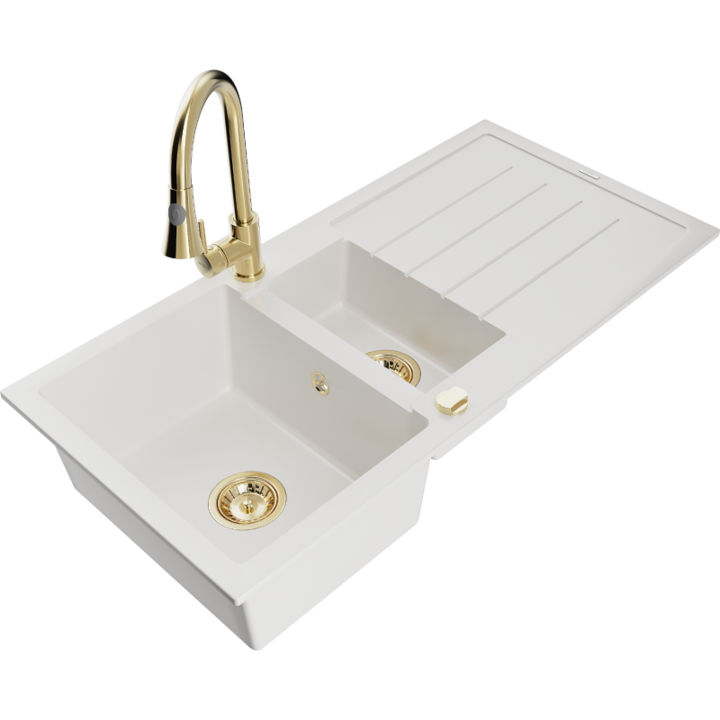 Chiuveta din granit cu baterie, Mexen, 20001, Granit, 1000 mm x 190 mm