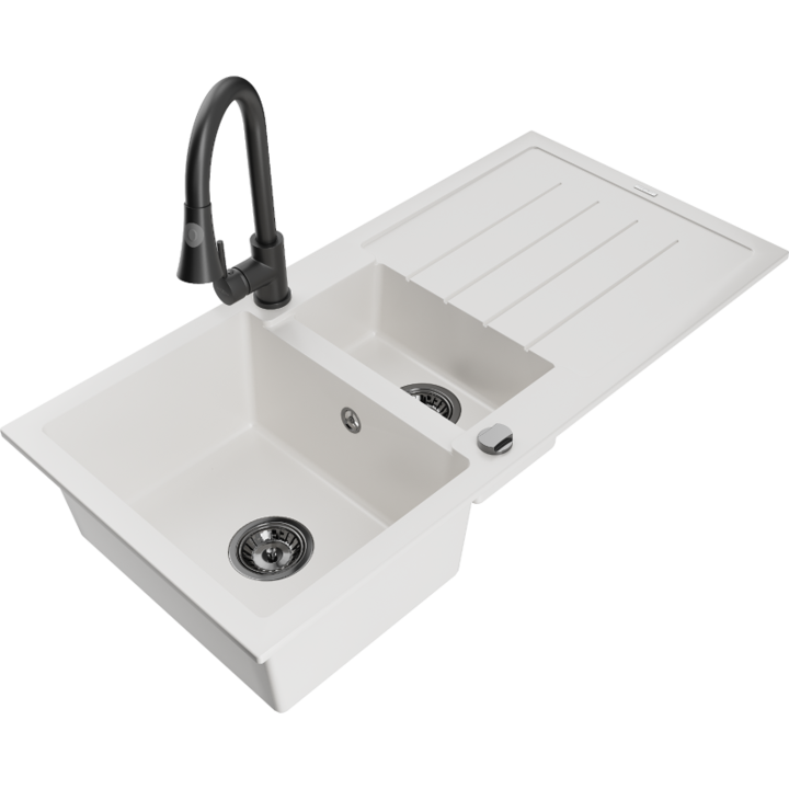 Chiuveta din granit cu baterie, Mexen, 20002, Granit, 1000 mm x 190 mm