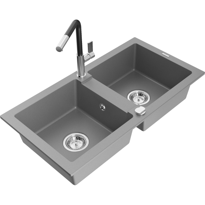 Chiuveta din granit cu baterie, Mexen, 20473, Granit, 820 mm x 151 mm