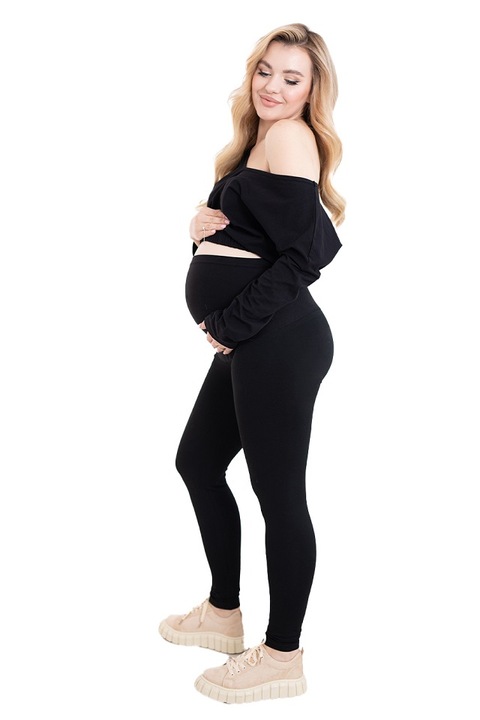 Colanti, Formommy, Pentru gravide, Cu talie speciala, Certificati Oeko Tex Standard 100, Din bumbac si elastan, Masura Negru, Negru