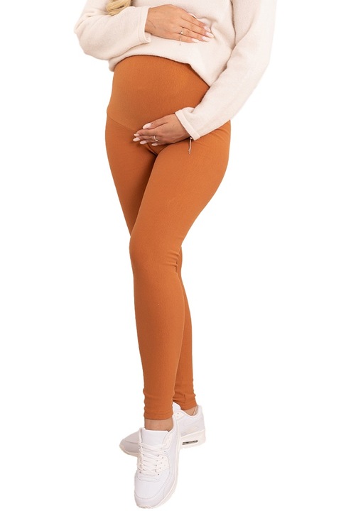 Colanti, Formommy, Pentru gravide, Grosi, Pentru vremea rece, Cu talie speciala, Certificati Oeko Tex Standard 100, Din bumbac si elastan, Masura S, Caramel