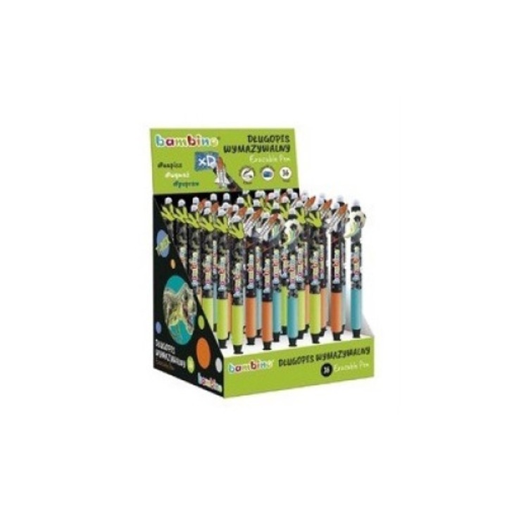 Set 36 pixuri Bambino, varf fin 0.5 mm, grip ergonomic, cerneala albastra, multicolor