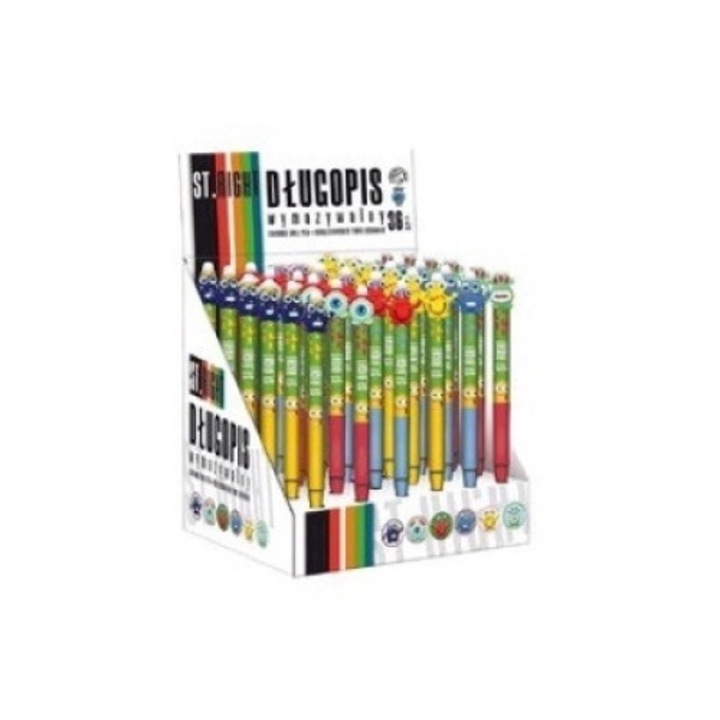 Set 36 pixuri St.Majewski, varf 0.5 mm, grip ergonomic, cerneala albastra, multicolor