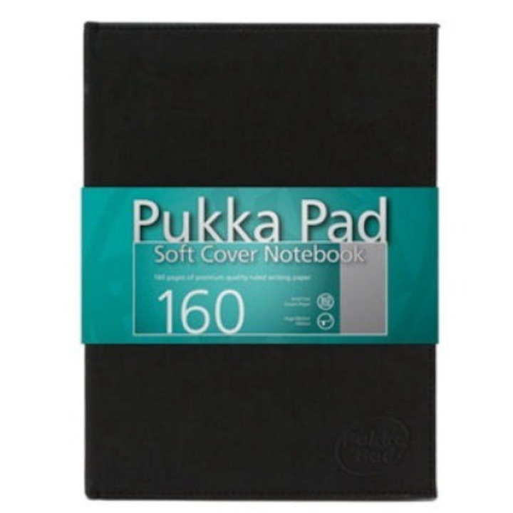Тефтер PUKKA PAD, 160 листа, 100g/m2, черен, 185x255mm