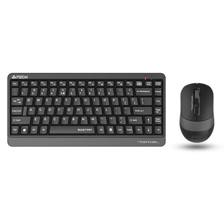 Billentyűzet Billentyűzet és egér készlet A4TECH Fstyler FGS1110Q, vezeték nélküli, szürke, néma FGS1110Q-GREY