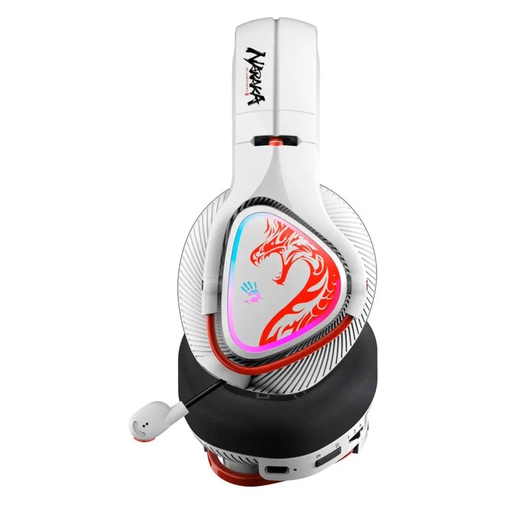 Casti Gaming A4TECH Bloody MR720 Naraka, RGB, Bluetooth + USB, Alb