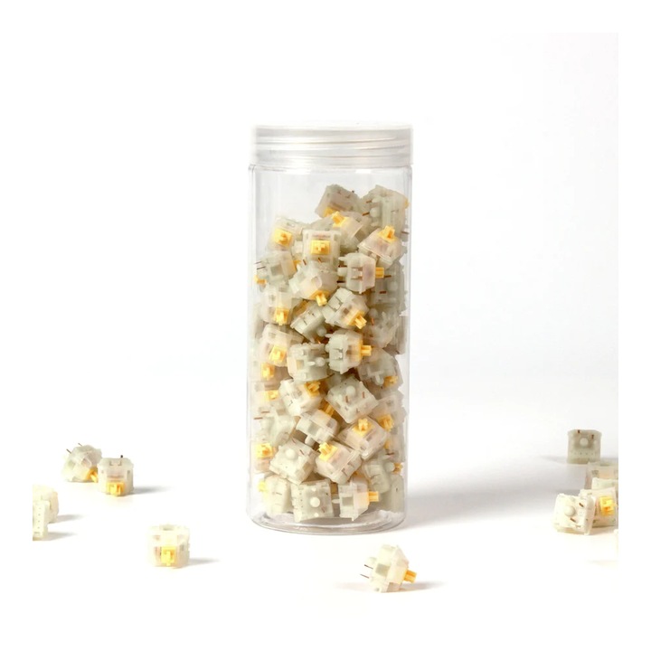 Set 110 Switch-uri pentru tastatura mecanica Keychron Gateron KS-3X1 Milky Yellow