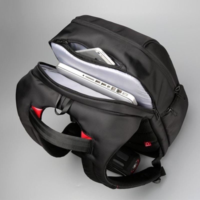 Rucsac laptop 17", cu port de incarcare USB si compartiment antisoc, Kingsons, 37x22x50 cm, Negru