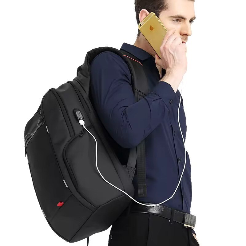 Rucsac laptop 17", cu port de incarcare USB si compartiment antisoc, Kingsons, 37x22x50 cm, Negru