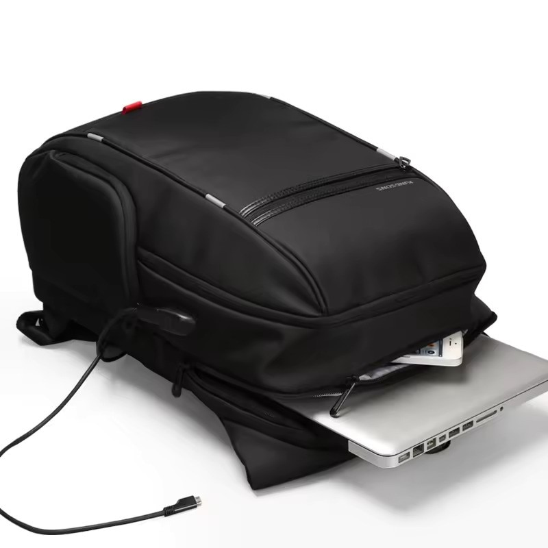 Rucsac laptop 17", cu port de incarcare USB si compartiment antisoc, Kingsons, 37x22x50 cm, Negru