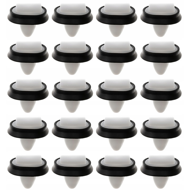 20 darabos rögzítő bilincskészlet, Fiat Ducato, Citroen Jumper, Peugeot Boxer oldalsó díszléchez, műanyag, fehér