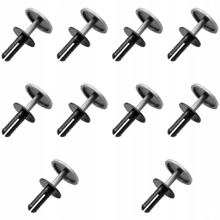 10 darabos rögzítőkapocs készlet, kárpitozáshoz, univerzális, 6 mm, műanyag, szürke