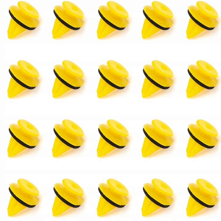 Комплект 20 щипки за закрепване, за Volkswagen, Audi, Seat, Skoda, за тапицерия, пластмасови, жълти