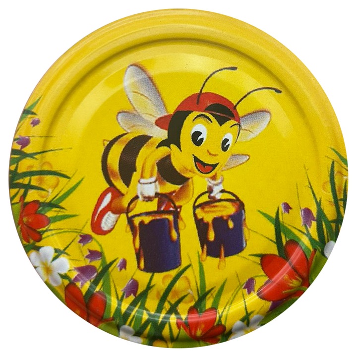 Комплект Капачки за мед на винт, Данрос, Пчеличка, Ф66, Метал, 20 бр