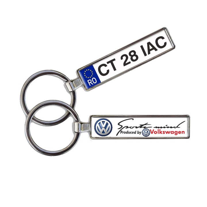 Автомобилен ключодържател VW Volkswagen, емблема, метал, сребро