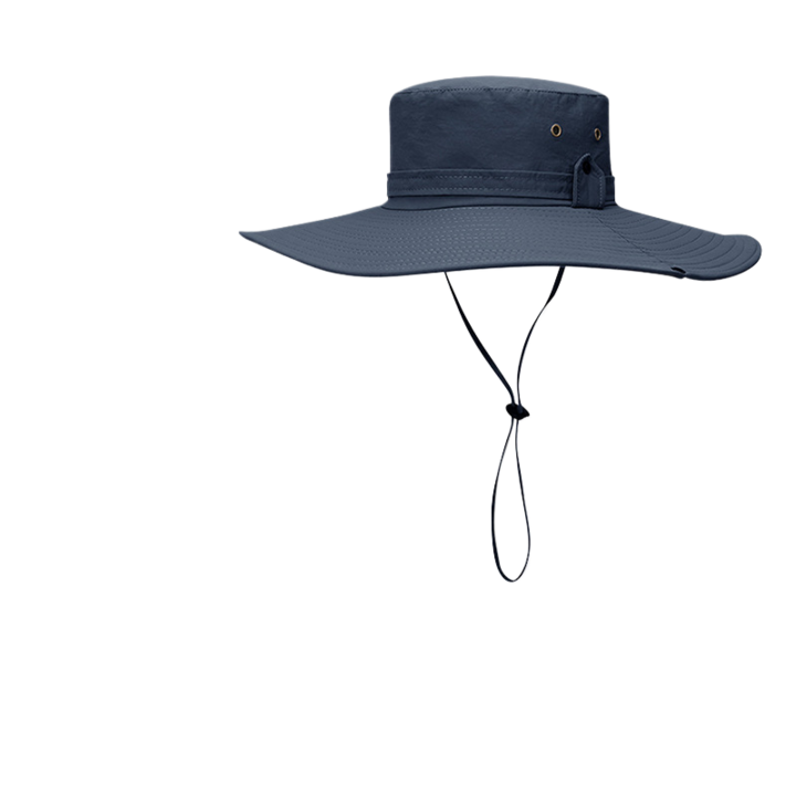 Horgászsapka, UV védelem, nagy karimájú 12cm, légáteresztő, poliészter, tengerkék