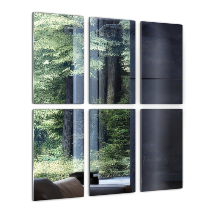 Зеркални плочки, Coloray, Декоративен, Комплект от 6 бр, 30x16 cm