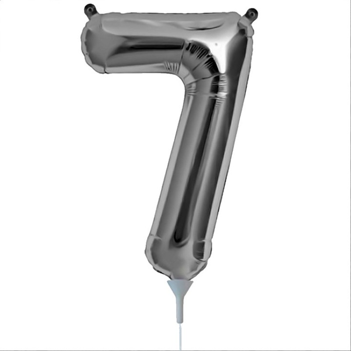 7-es számú fólia lufi ezüst 41 cm - A9909675