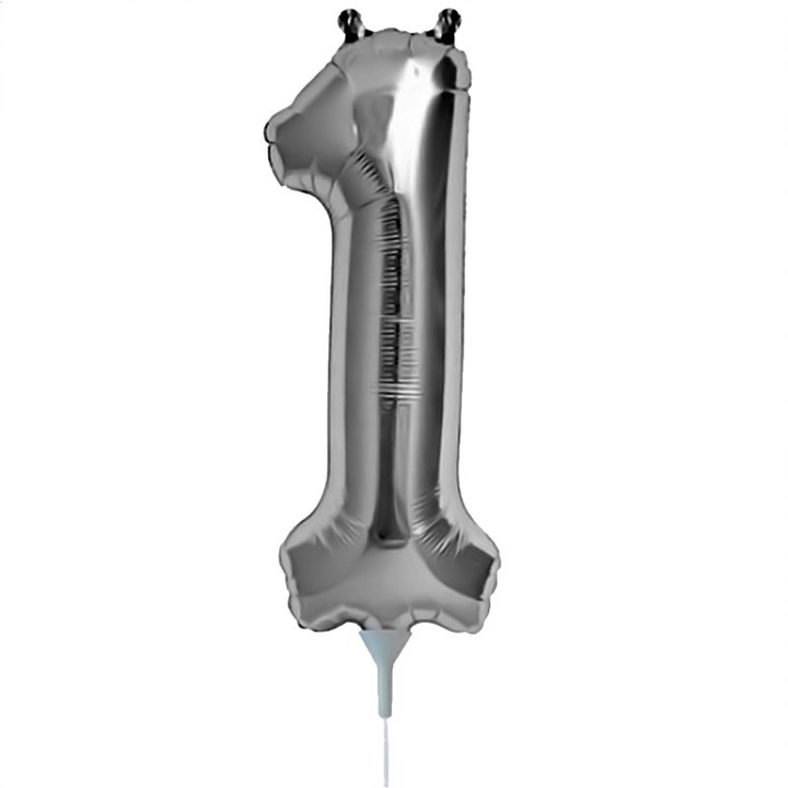 1-es számú fólia lufi ezüst, 41 cm - A9909669