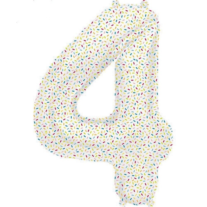 4-es számú konfetti fólia lufi 41 cm - NB01281
