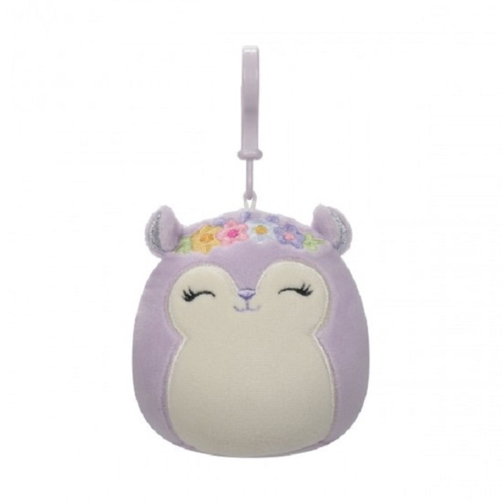 Jucarie de plus−breloc 9 cm, Veverita Sydnee, Squishmallows